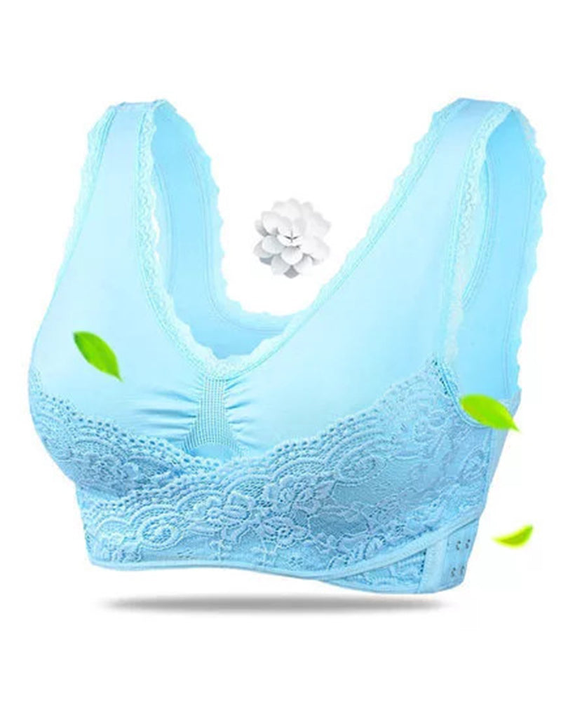 Push Up Sport BH für Damen mit Seitlicher Gekreuzter Schnalle und Ohne Stahl