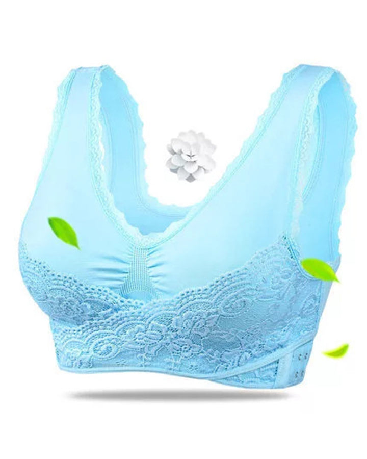 Push Up Sport BH für Damen mit Seitlicher Gekreuzter Schnalle und Ohne Stahl