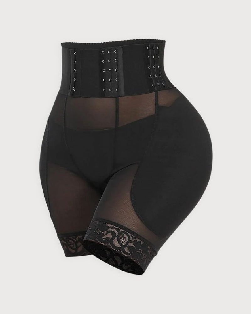 Damen Sanduhr Korsett Mesh Formende Shorts mit Schwammpolstern