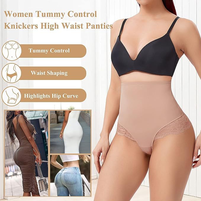 Nahtlose Spitze Bauchkontrolle Shapewear Hohe Taille Tanga Unterwäsche