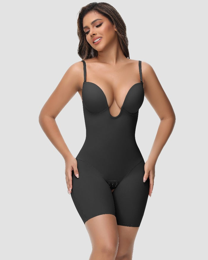 Shapshe® Damen U Plunge Bodysuit Bauchkontrolle mit Integriertem BH