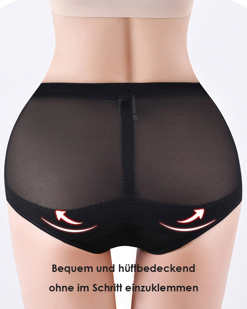 Mittelhohe Kreuz Kompressions Shapewear Unterwäsche Netz Bauchkontrolle Höschen
