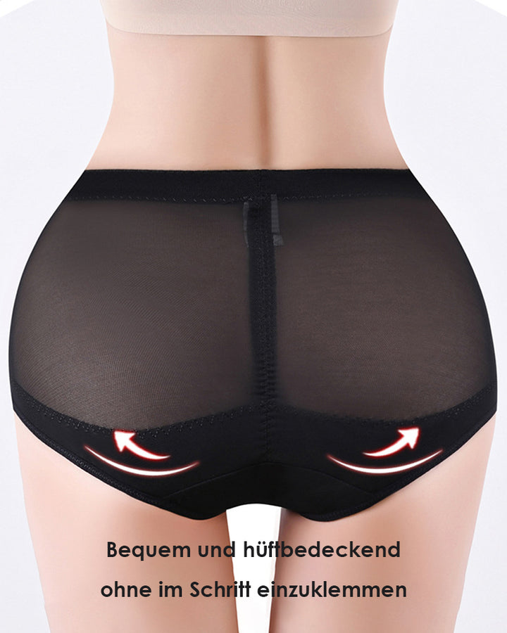 Mittelhohe Kreuz Kompressions Shapewear Unterwäsche Netz Bauchkontrolle Höschen