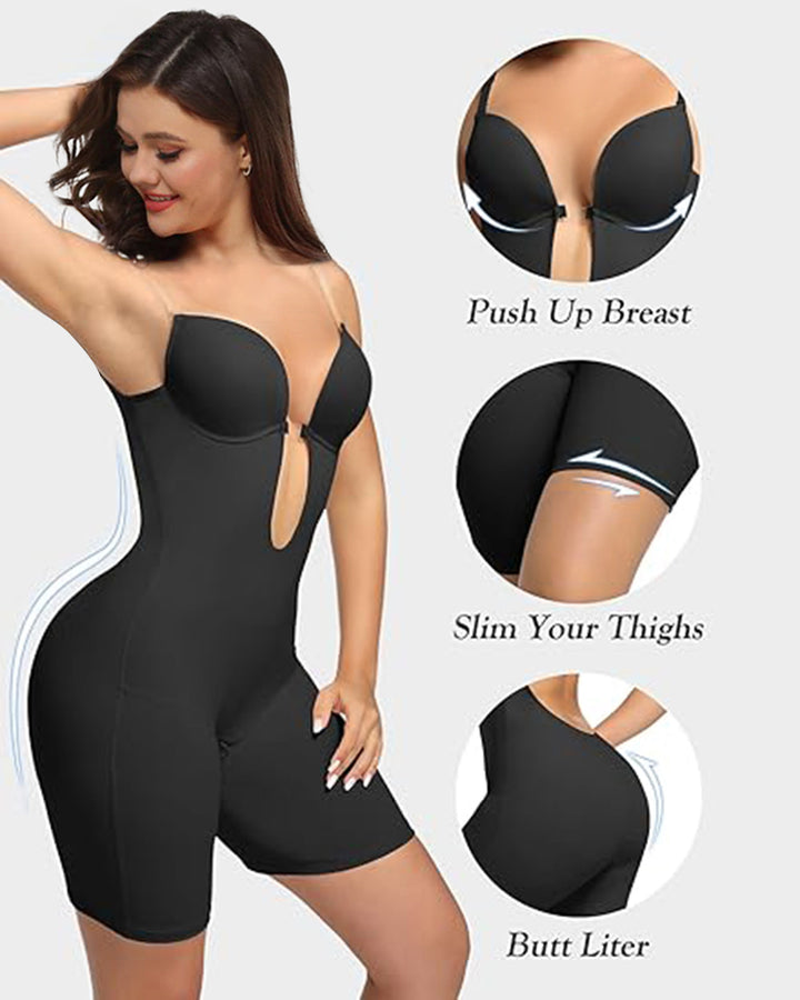 Shapshe® Bauchweg Rückenfreier Shapewear V-Ausschnitt Bodysuit Mit BH