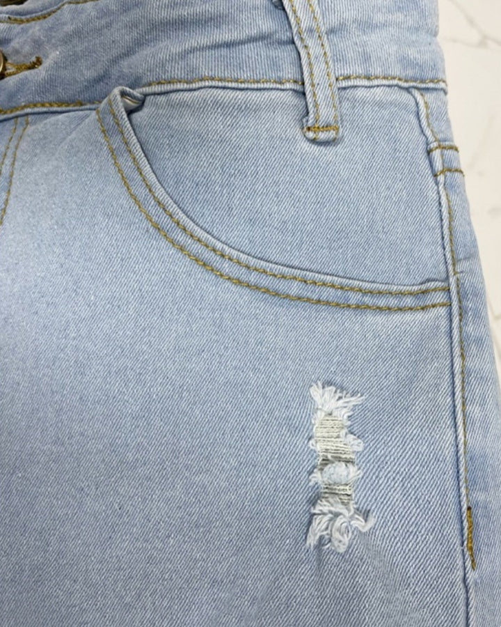 Skinny Jeans im Used Look mit Hoher Taille für Damen