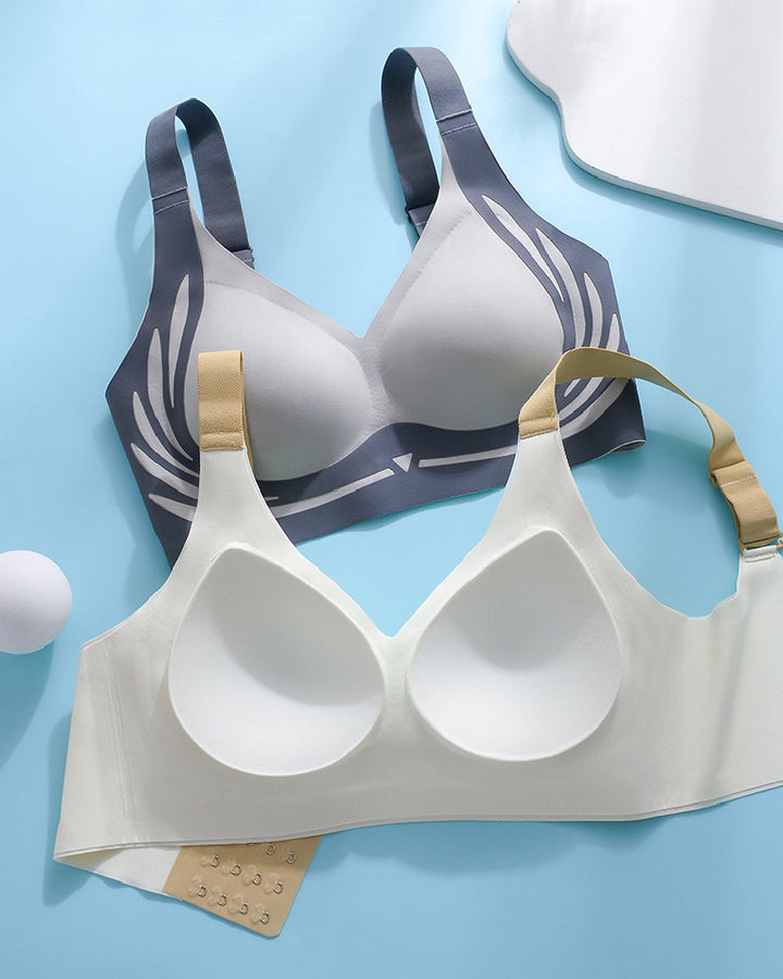 Nahtloser Kontrast Push Up Schlaf BH Kabellos Weich Anti Durchhänger