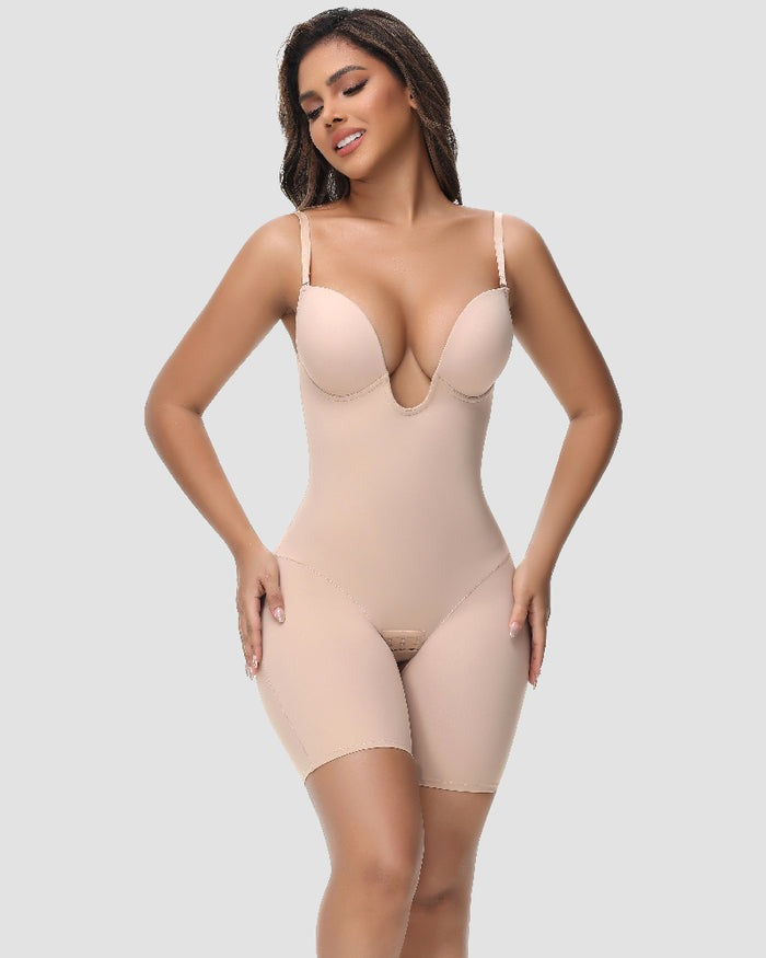Shapshe® Damen U Plunge Bodysuit Bauchkontrolle mit Integriertem BH