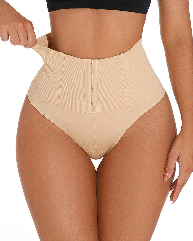 Hoher Taille Nahtlose Einreihige Shaping Tanga Bauchweg Shapewear