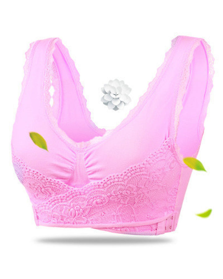 Push Up Sport BH für Damen mit Seitlicher Gekreuzter Schnalle und Ohne Stahl