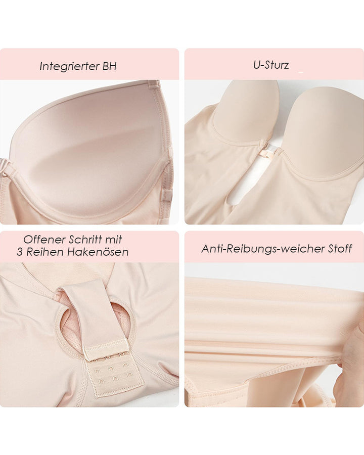 Shapshe® Bauchweg Rückenfreier Shapewear V-Ausschnitt Bodysuit Mit BH