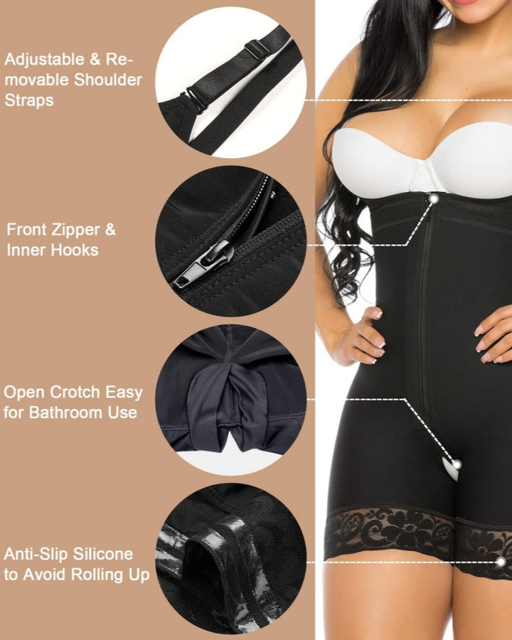 Shapshe® Schlanke Fajas mit Verstellbaren Trägern Bauchkontrolle Po-Lifter Shapewear