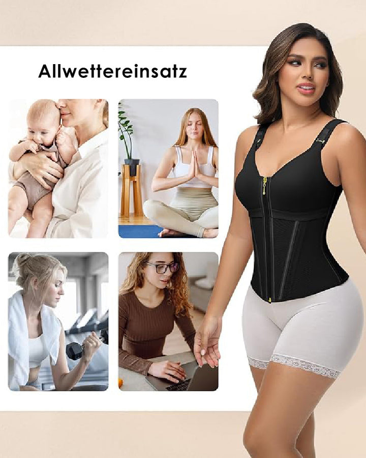 Shapshe® Damen Latex Korsett Bauchkontrolle Body Shaper Weste mit BH