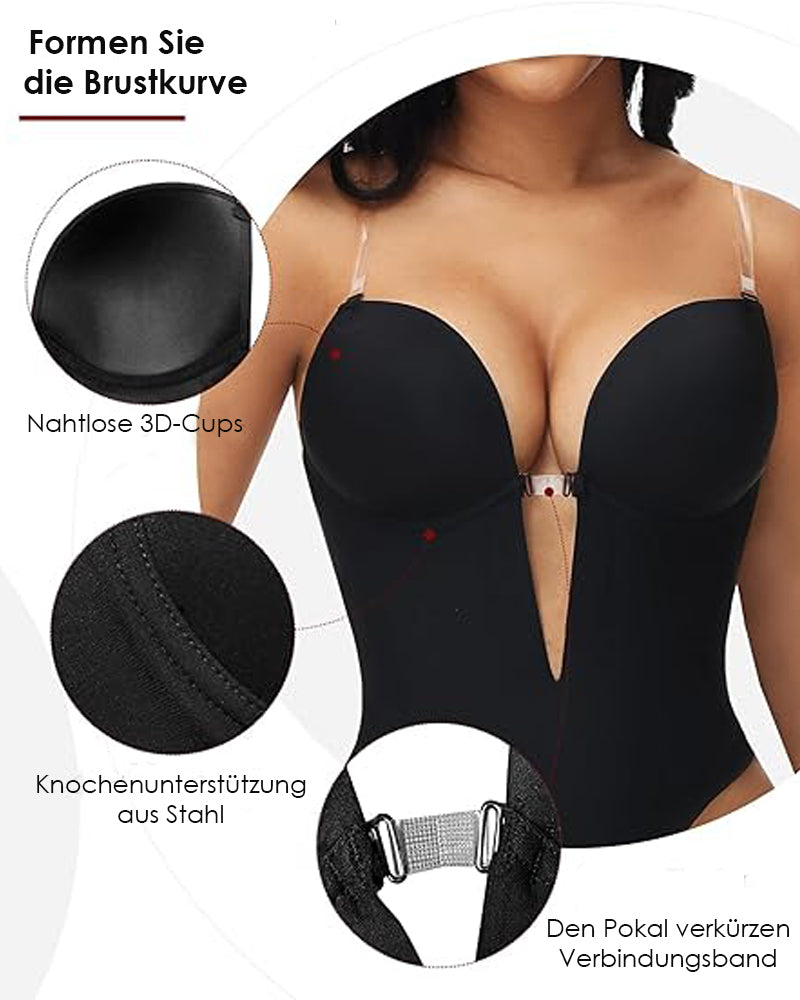 Shapshe® Plunge Rückenfreier Bodysuit Nahtloser BH Tanga Shapewear