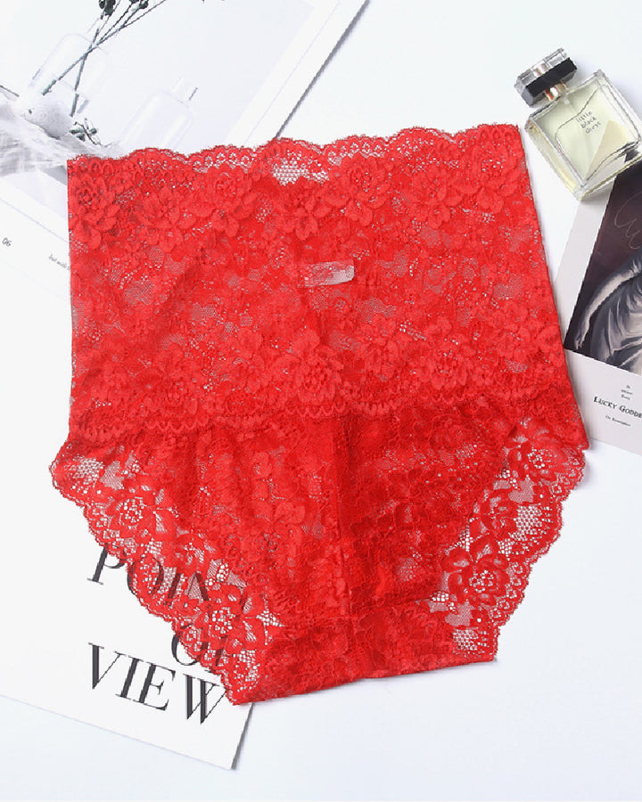 Sexy Hohe Taille Spitzen Elastische Atmungsaktive Slim Höschen