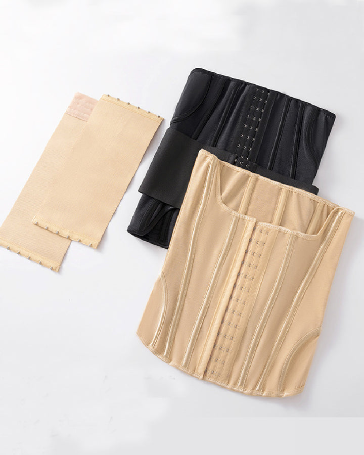 Atmungsaktiver Damen Taillentrainer Bauchweg Korsett mit Abnehmbarem Gürtel