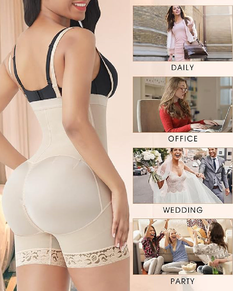 Damen Hohe Kompression Bauchweg Fajas Shapewear mit Reißverschluss