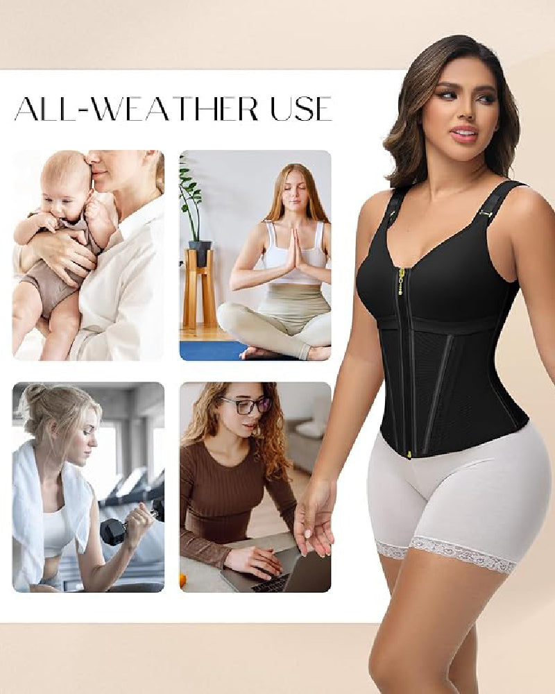 Shapshe® Fajas Colombianas Leopard Taillentrainer Weste mit BH