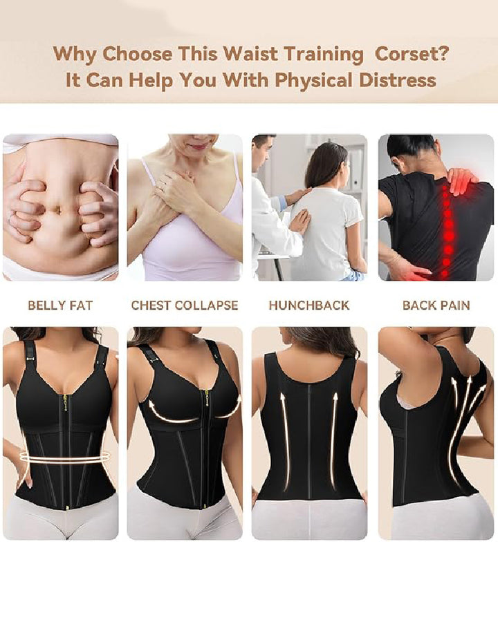 Shapshe® Fajas Colombianas Leopard Taillentrainer Weste mit BH