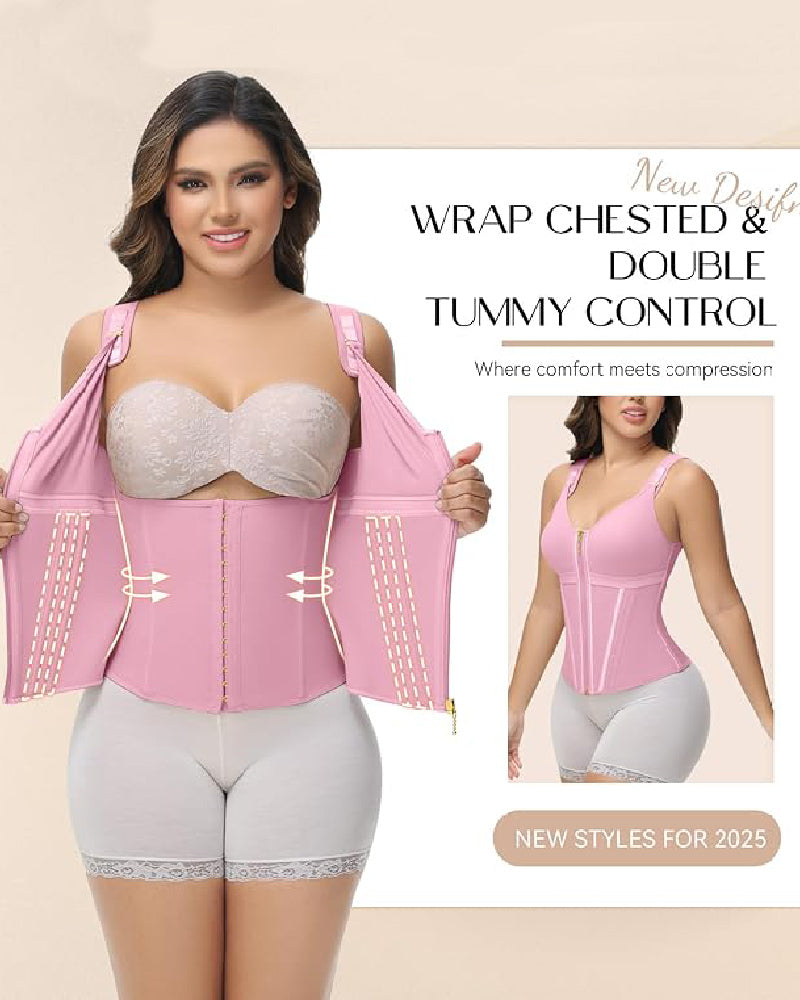 Shapshe® Fajas Colombianas Korsett Taillentrainer mit Reißverschluss und Stahlknochen