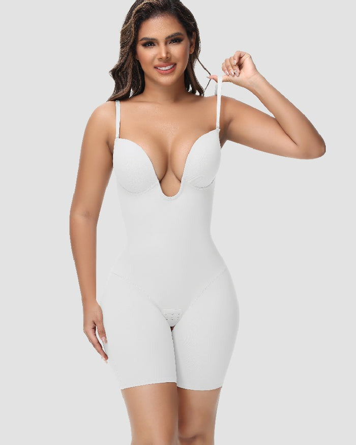 Shapshe® Damen U Plunge Bodysuit Bauchkontrolle mit Integriertem BH