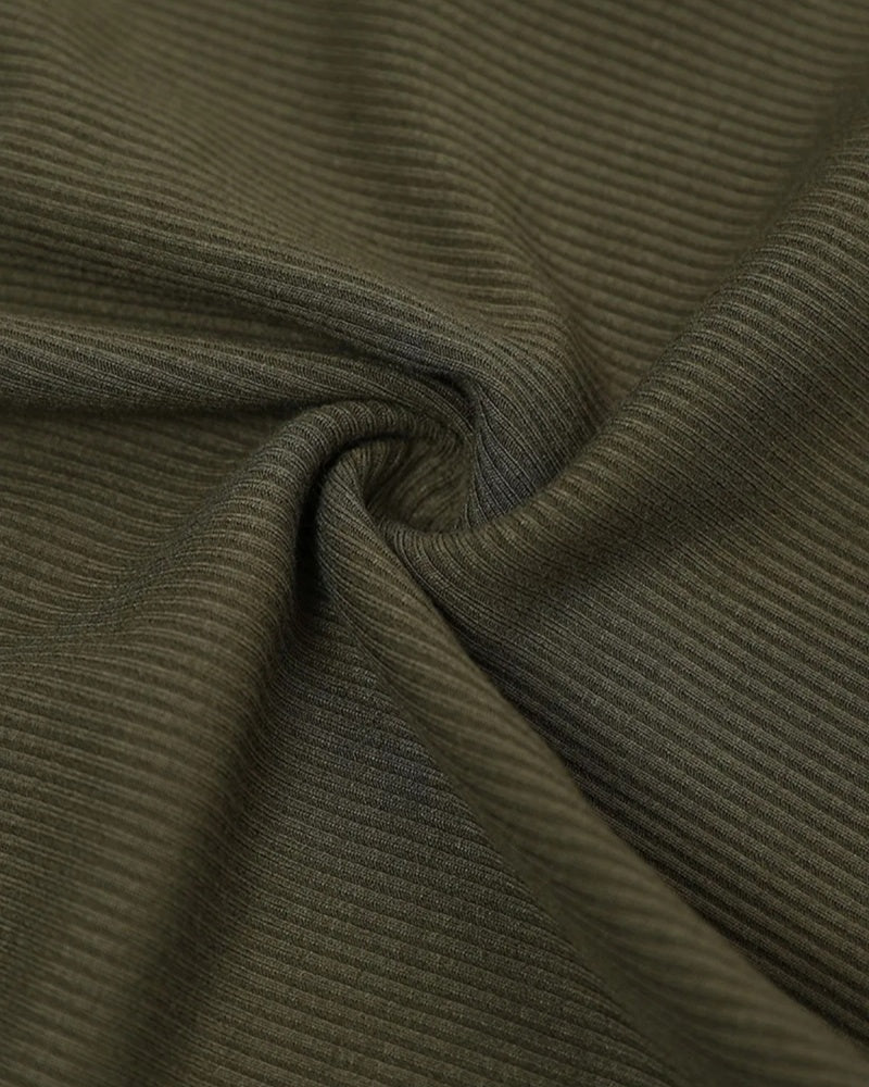 Gerippte Weste Rundhalsausschnitt mit Brustpolster Padded Tops