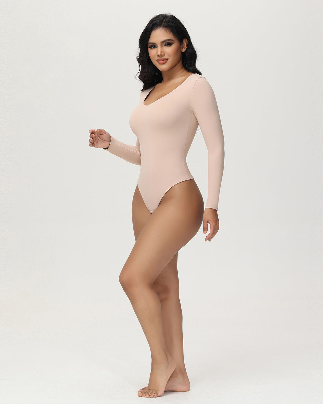 Shapshe® Damen Nahtlos V Ausschnitt Bauchweg Body Shapewear