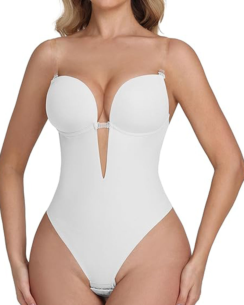 Shapshe® Plunge Rückenfreier Bodysuit Nahtloser BH Tanga Shapewear
