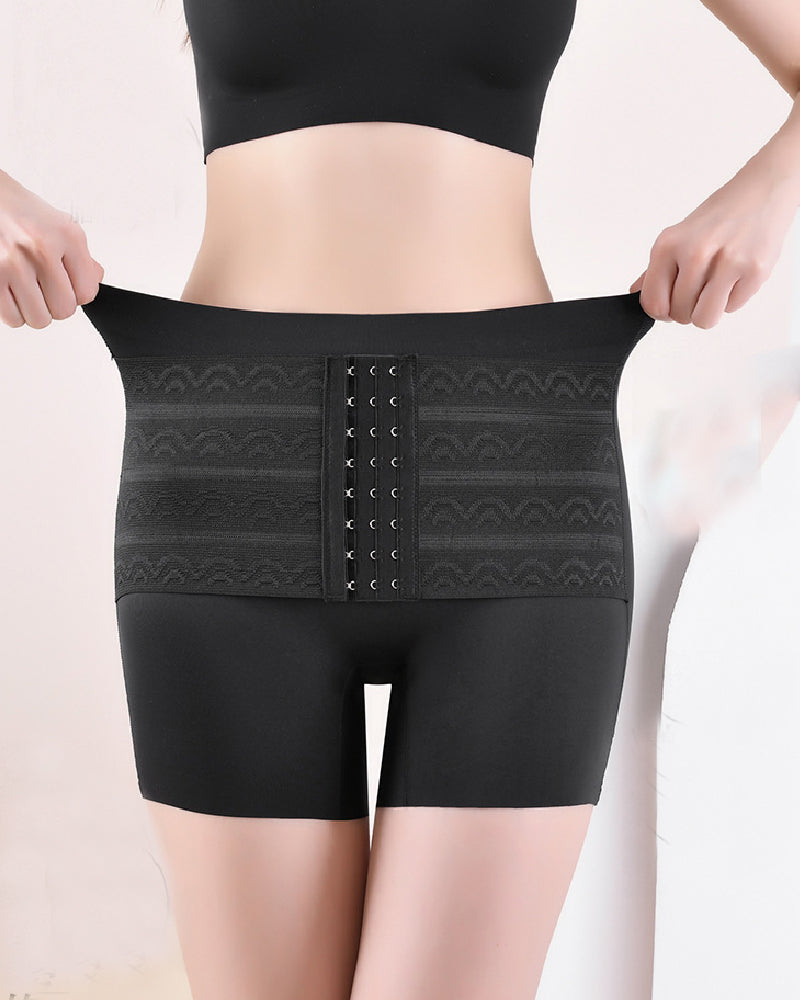 Mittelhoher Po Lifter Shapewear Shorts mit Hakengürtel
