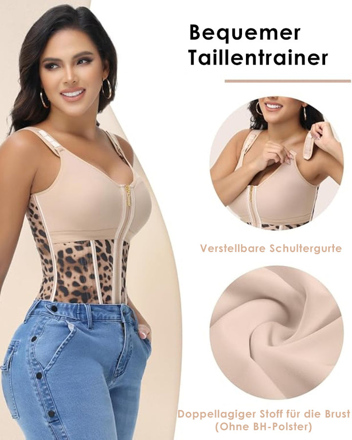 Shapshe® Damen Latex Korsett Bauchkontrolle Body Shaper Weste mit BH