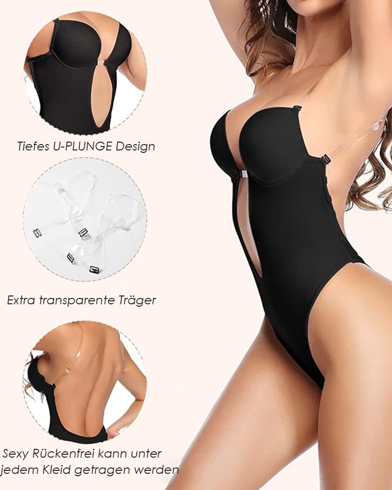 Shapewear Übergröße Rückenfrei BH Körperformer Nahtlos Offener Schritt