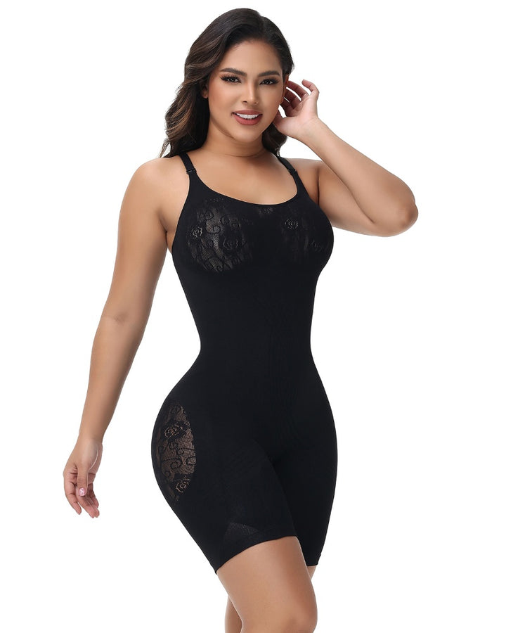 Shapshe® Rose Jacquard Oberschenkel Schlanker Bauchweg Bodysuit