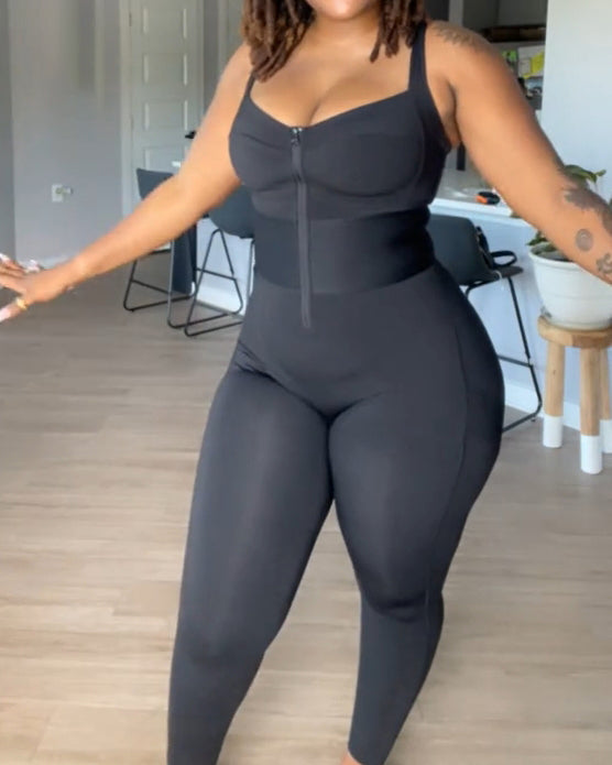 Shapshe® Ärmelloser Jumpsuit mit Bauchweg und Verstellbaren Trägern