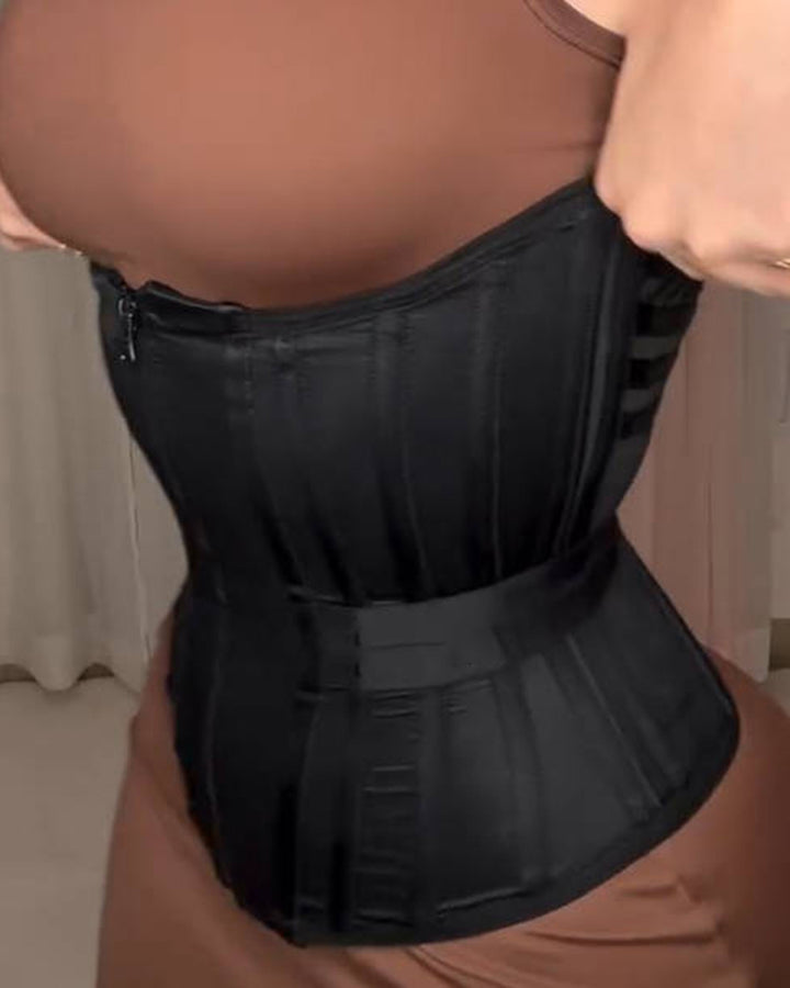 Fajas Colombianas Korsett mit Reißverschluss und Hakenstäbchen Taillentrainer mit Seitlichem Gummiband