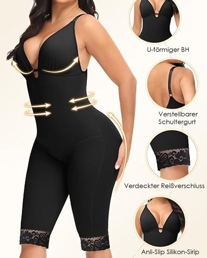 U Plunge Bauchweg Mittlerer Oberschenkel Bodysuit Nahtlose Fajas Shapewear