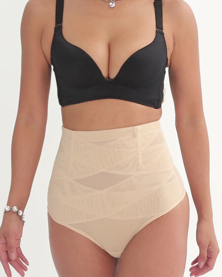 Hoher Elastizität Mesh Shapewear Slip Bauch Kompression