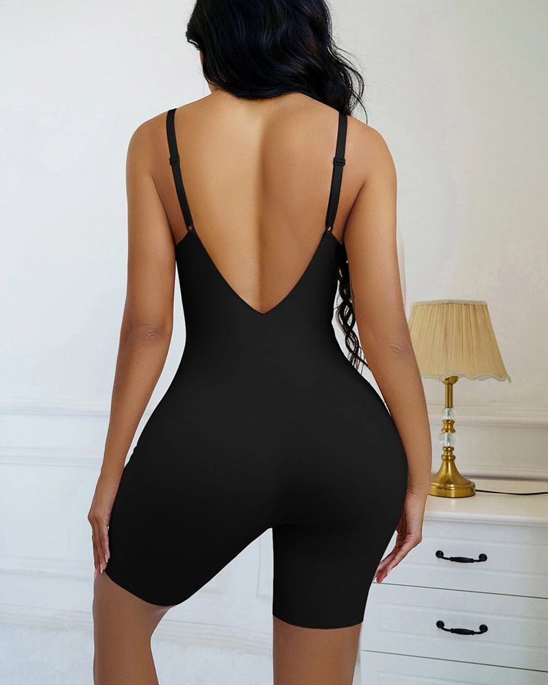 Shapshe® Nahtloser solide Farbe Bügel V Rückenfrei Shapewear Bodysuit