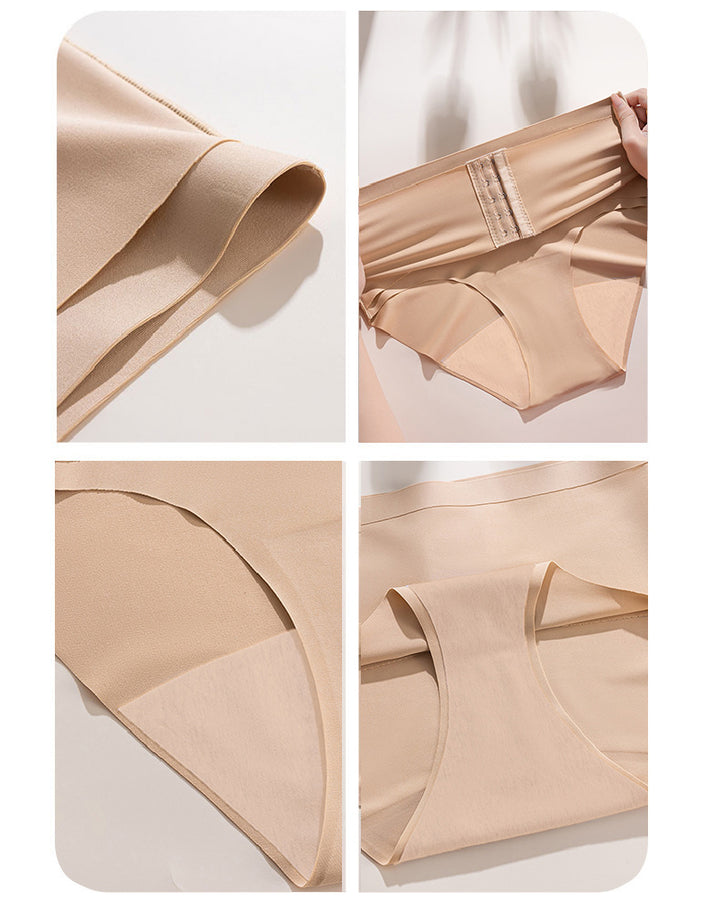 Damen Mittlere Taille Nahtlose Bauchweg Shapewear Slips mit Hakengürtel