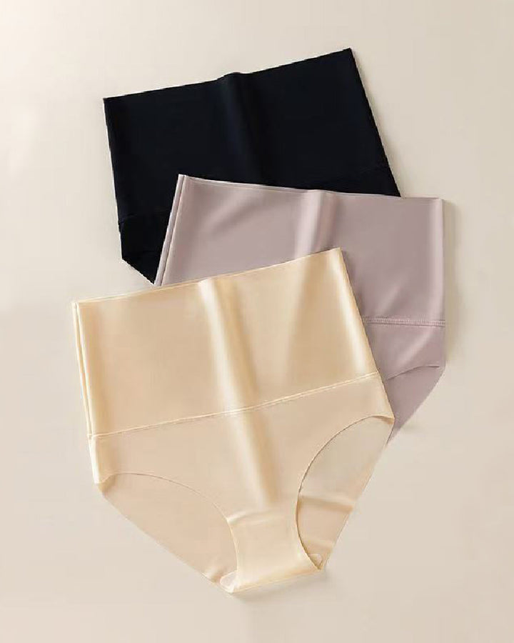 Damen Hohe Taille Eisseide Bauchweg Nahtlos Figurformender Slip