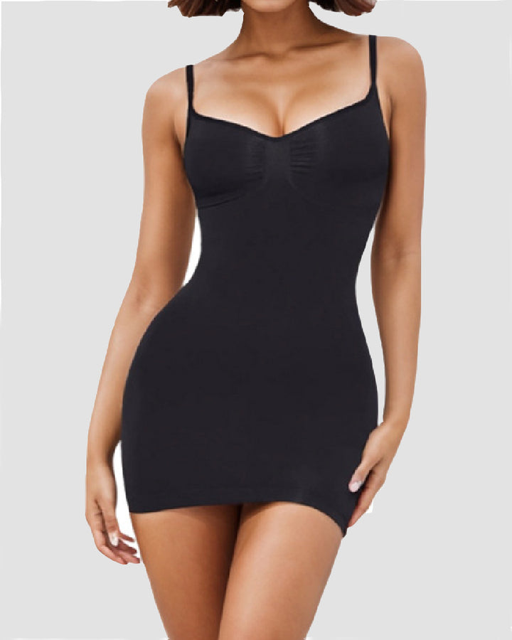 Damen Schlankheits Shapewear Slip Kleid Nahtlos Bauchweg Cami Unterkleid