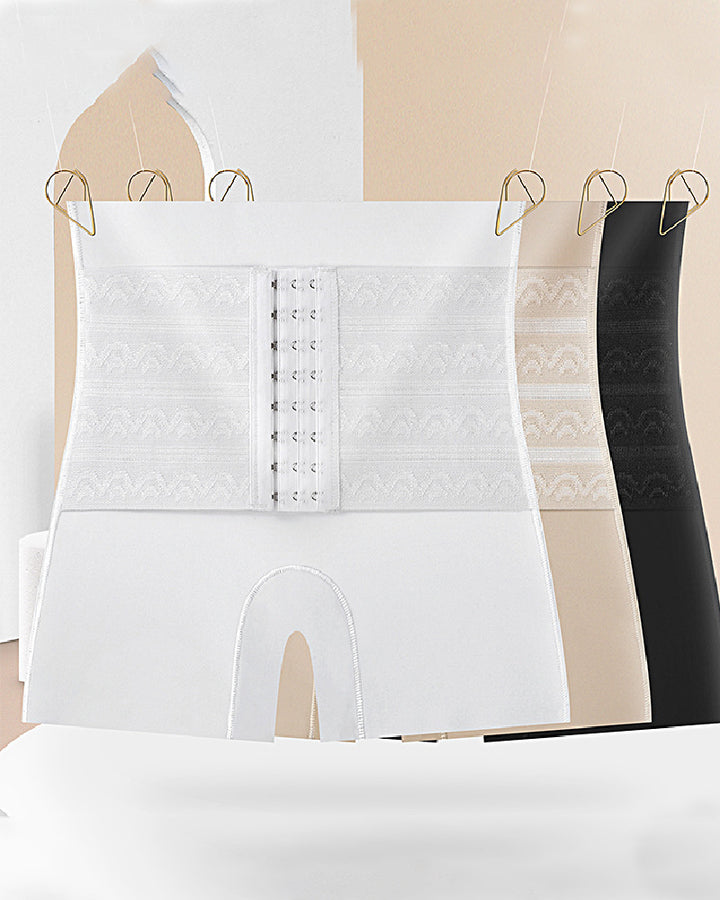 Mittelhoher Po Lifter Shapewear Shorts mit Hakengürtel