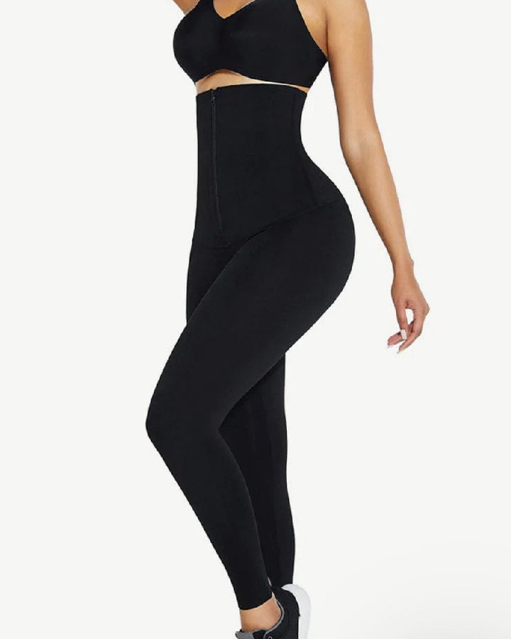 Shapshe® Hohe Taille 2-in-1 Reißverschluss Leggings Bauchweg Sporthose