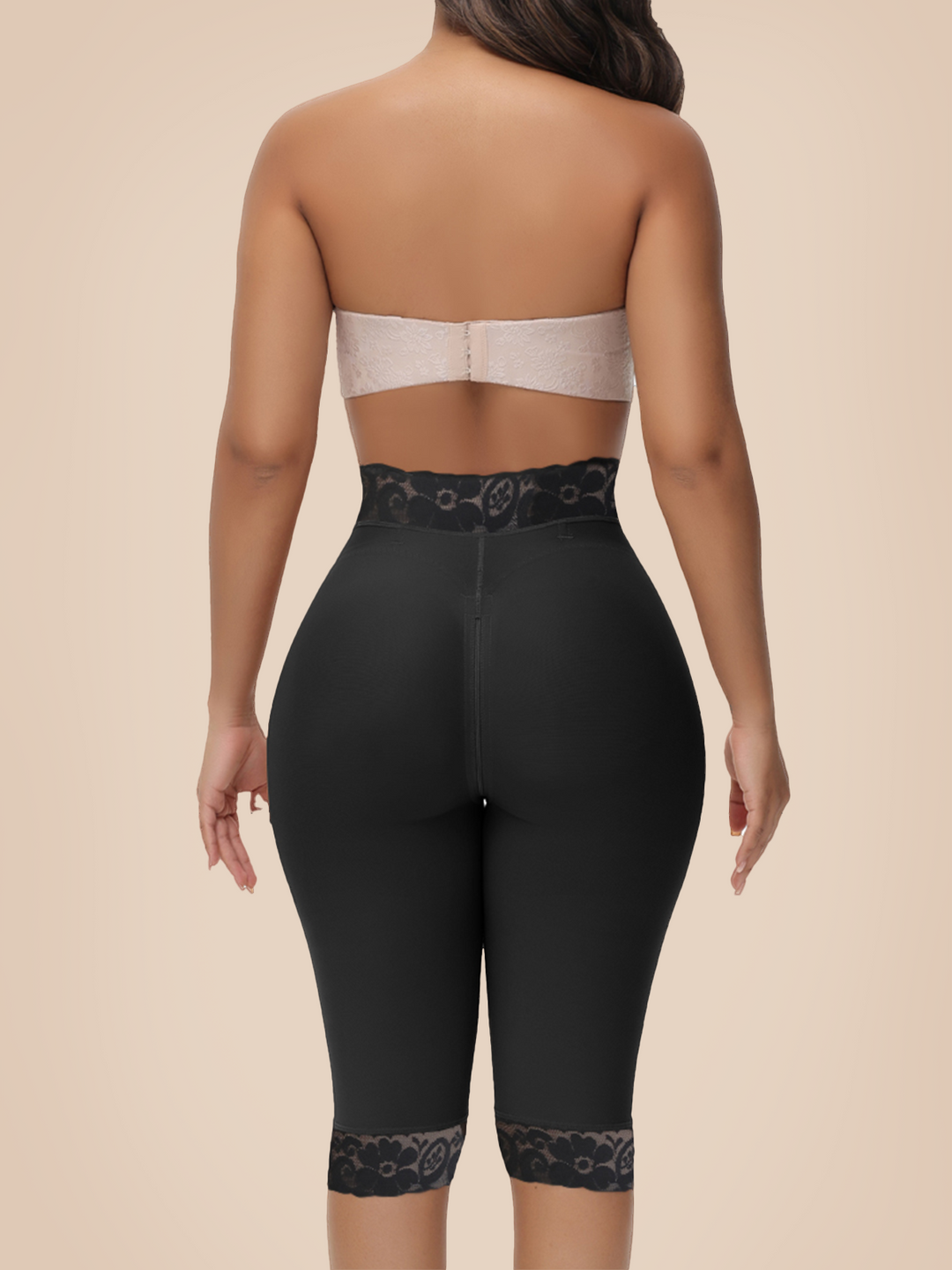 Shapshe® Damen Mittel Knielänge Spitzen Bauchweg Po Lift Shapewear Shorts