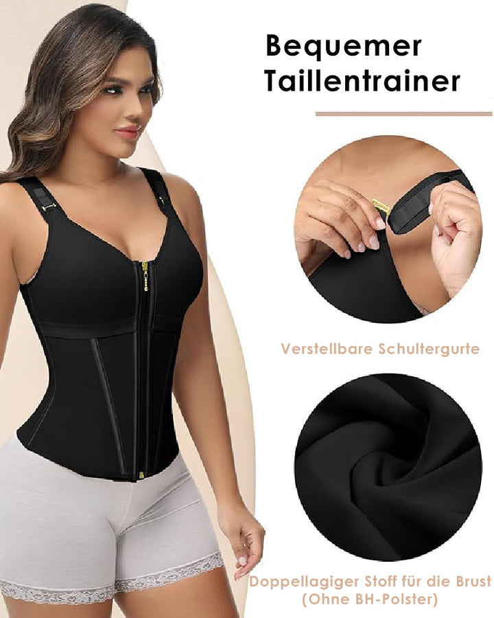 Shapshe® Damen Latex Korsett Bauchkontrolle Body Shaper Weste mit BH