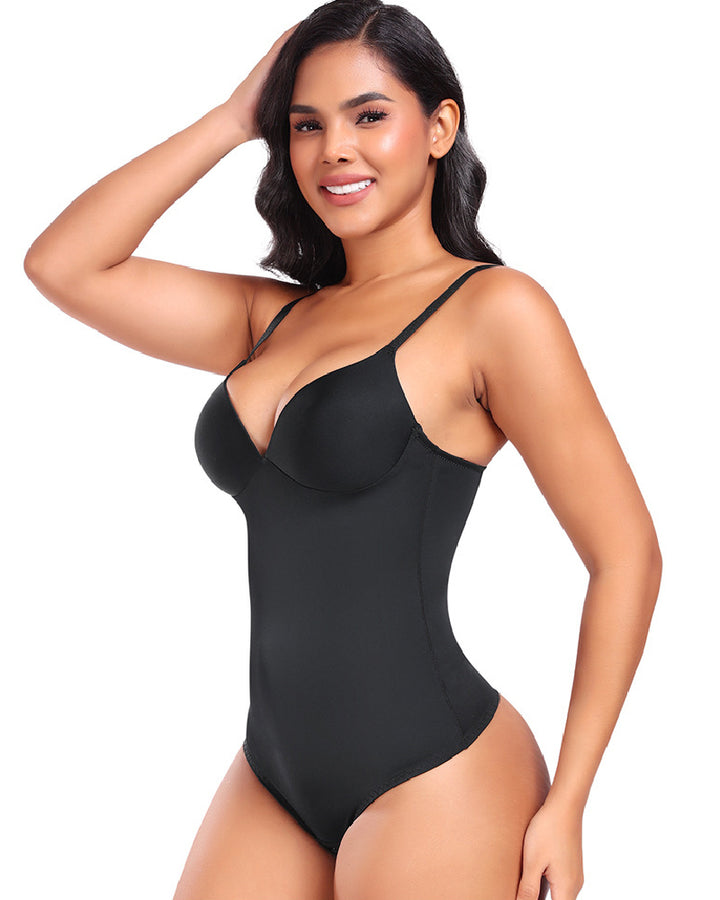 Shapshe® Damen Glatter Push-Up Bauchkontrolle Tanga Ärmelloser Body Shapewear