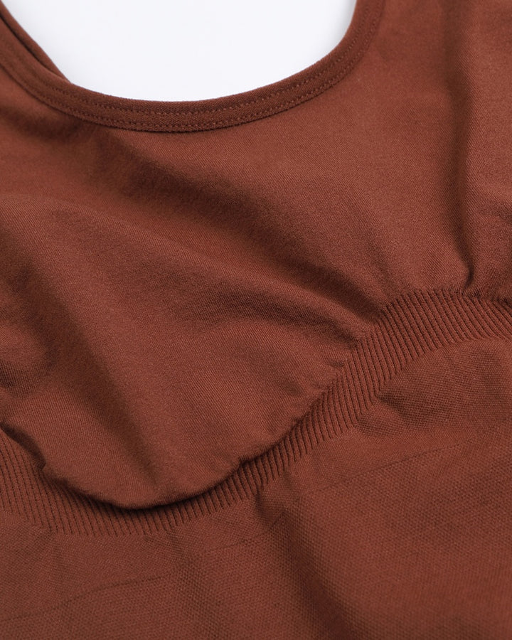 Damen Nahtloser Oberschenkel Bauchweg U-Ausschnitt Bodysuit Shapewear