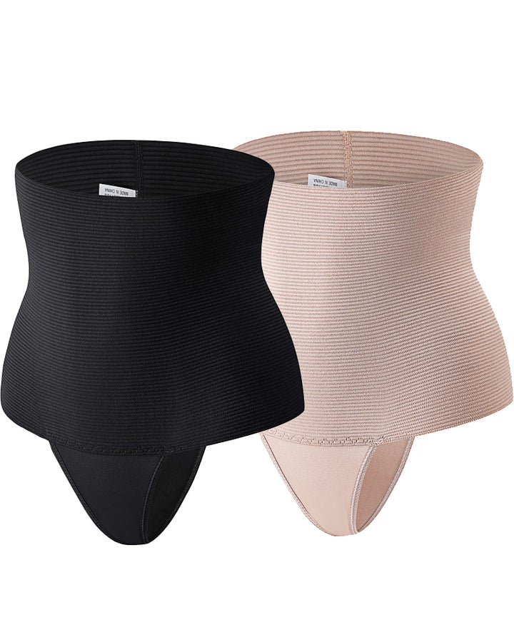 Hohe Taille Nahtloser Shaping Tanga Atmungsaktiv Bauchweg Shapewear