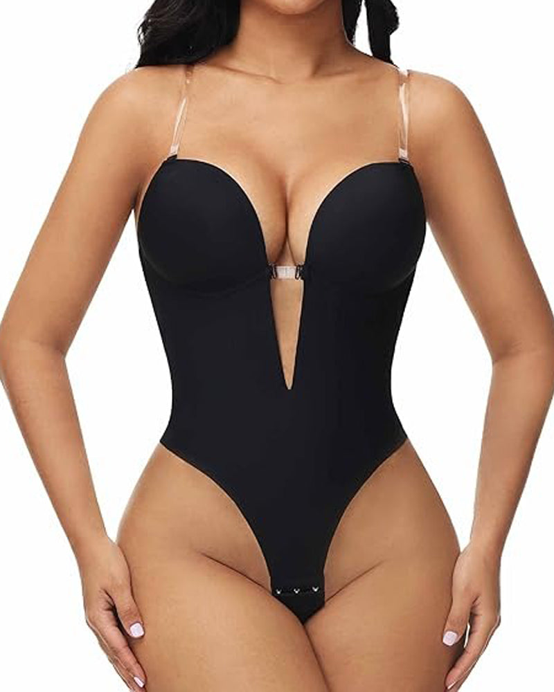 Shapshe® Plunge Rückenfreier Bodysuit Nahtloser BH Tanga Shapewear