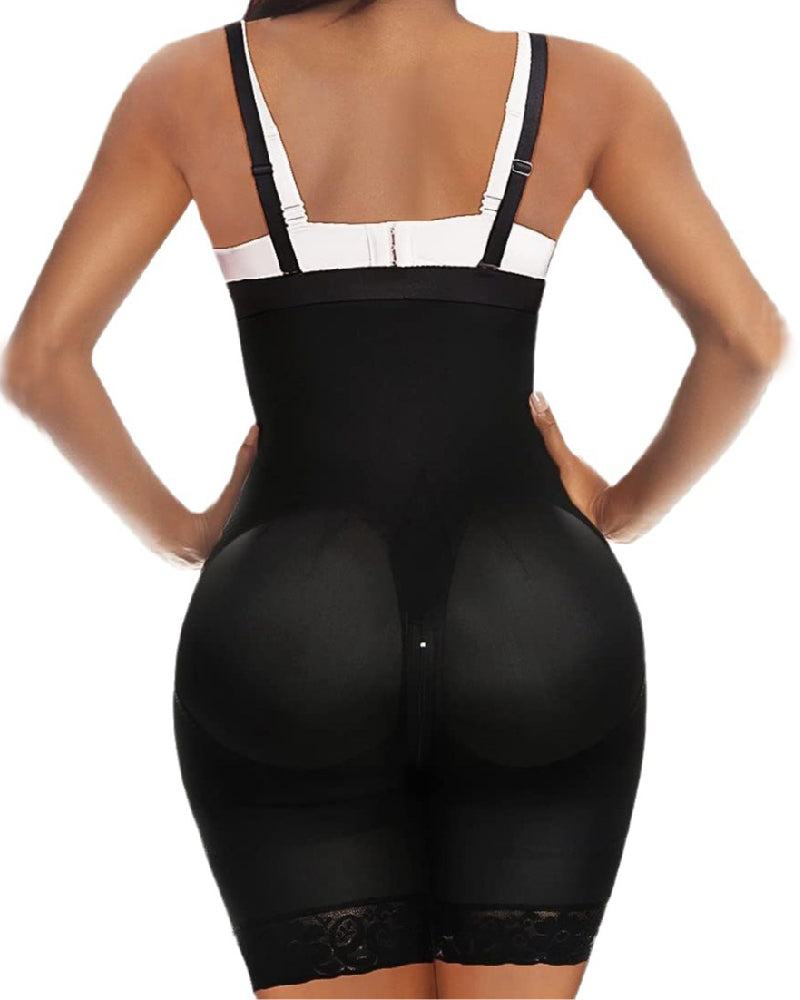 Damen Hohe Kompression Bauchweg Fajas Shapewear mit Reißverschluss