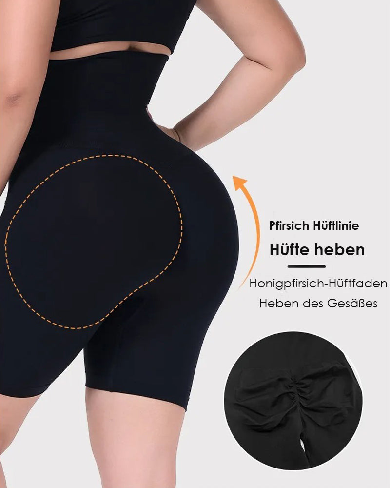 Gerippter Neckholder Racerback Shapewear Bauchweg Po Lift Mittlerer Oberschenkel Bodysuit
