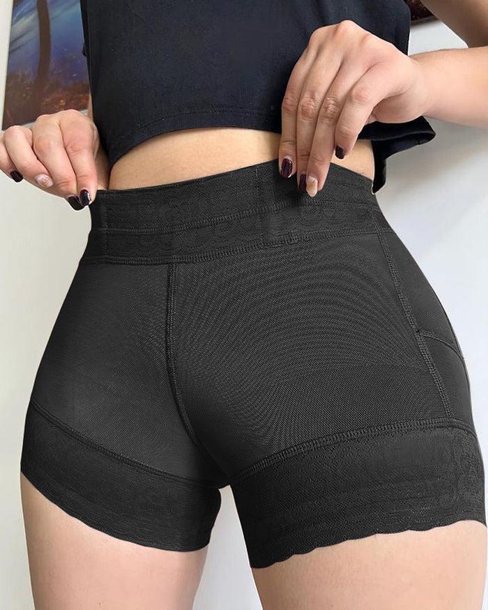 Shapshe® Klassischer kurzer Fajas Körperformer mit Spitzen Po Lift